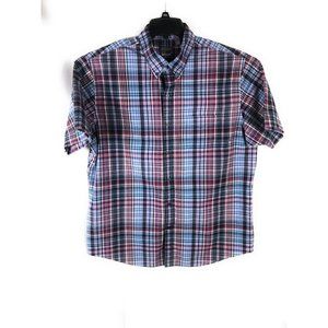 Van Heusen Men's XL Short Sleeve Button Up Multicolor Cotton Blend Shirt  A24
